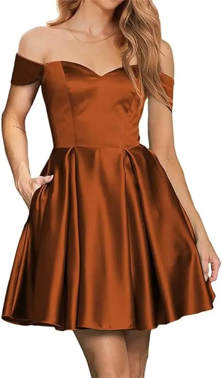 Vestido saten shops naranja